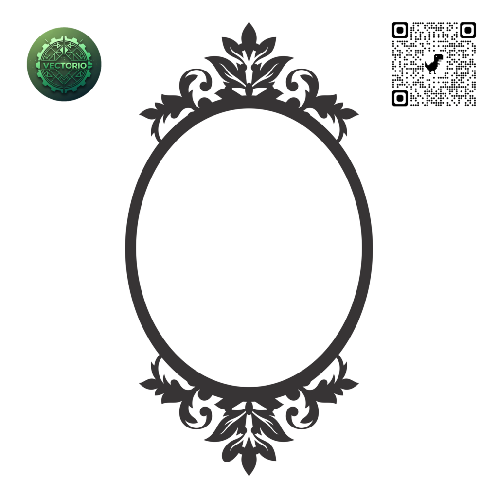 DECORATIVE OVAL FRAME 43 vector design for laser cutting and engraving