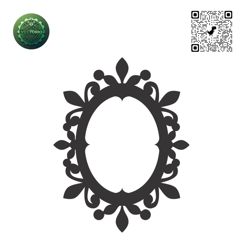 DECORATIVE OVAL FRAME 47 vector design for laser cutting and engraving