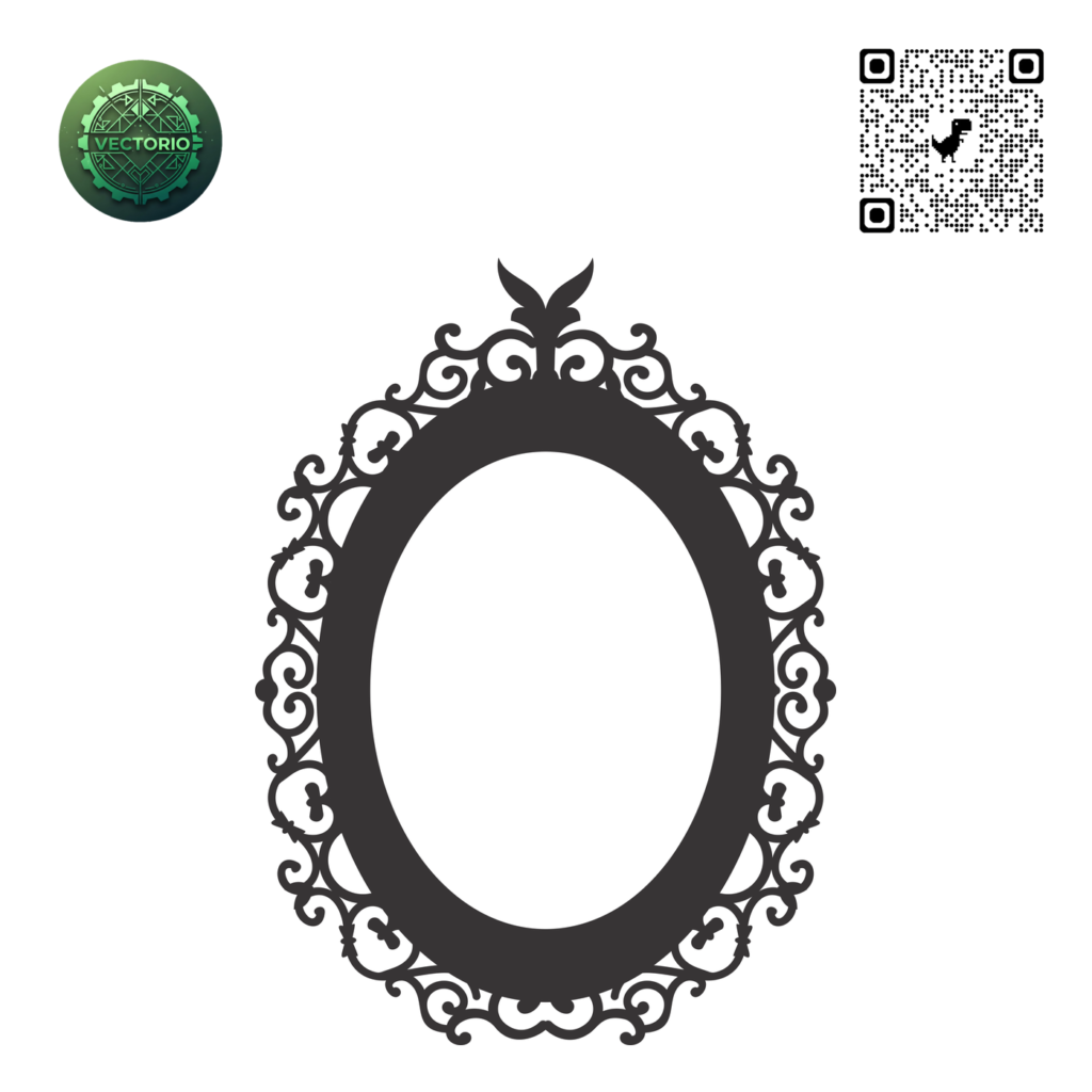 DECORATIVE OVAL FRAME 48 vector design for laser cutting and engraving