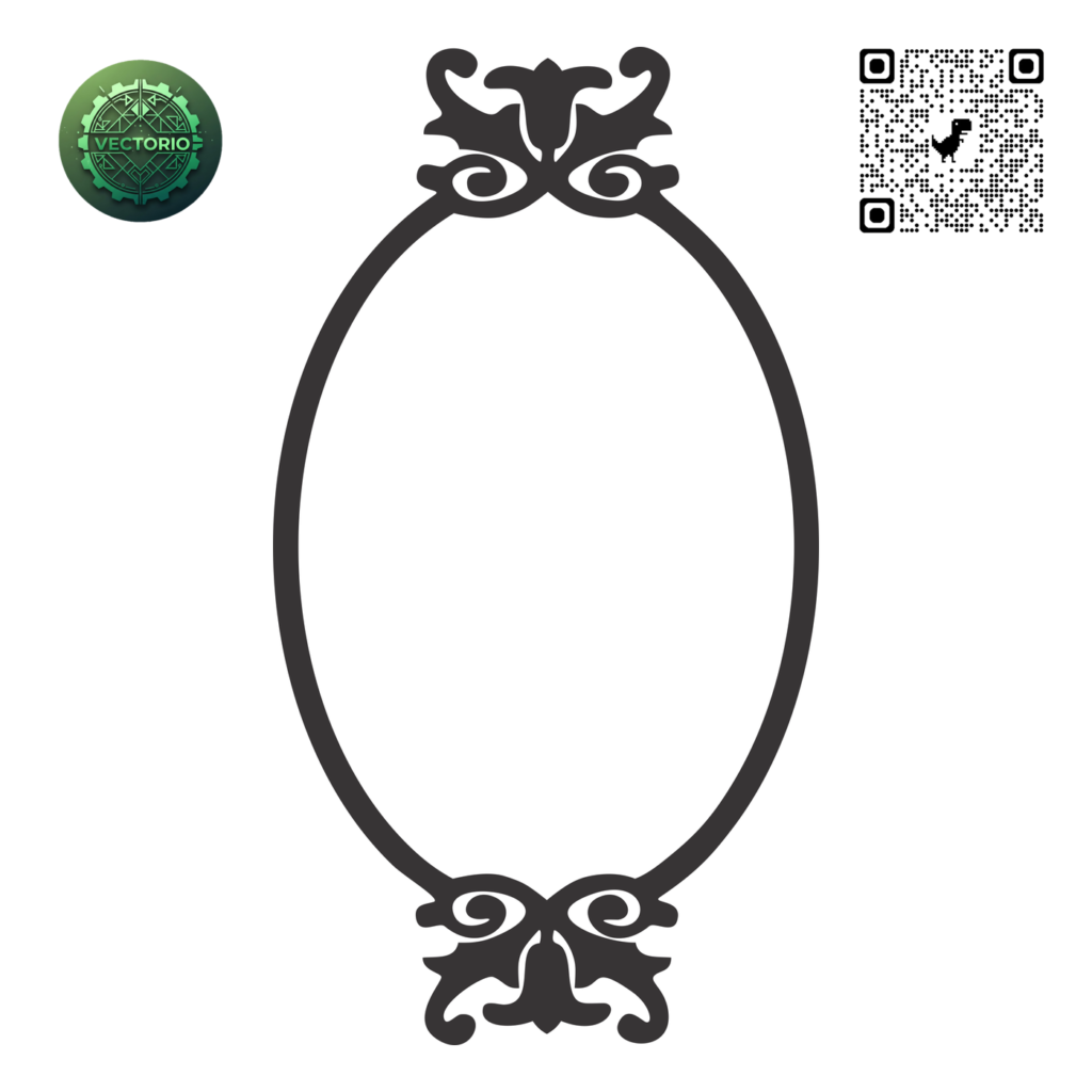 DECORATIVE OVAL FRAME 5 vector design for laser cutting and engraving