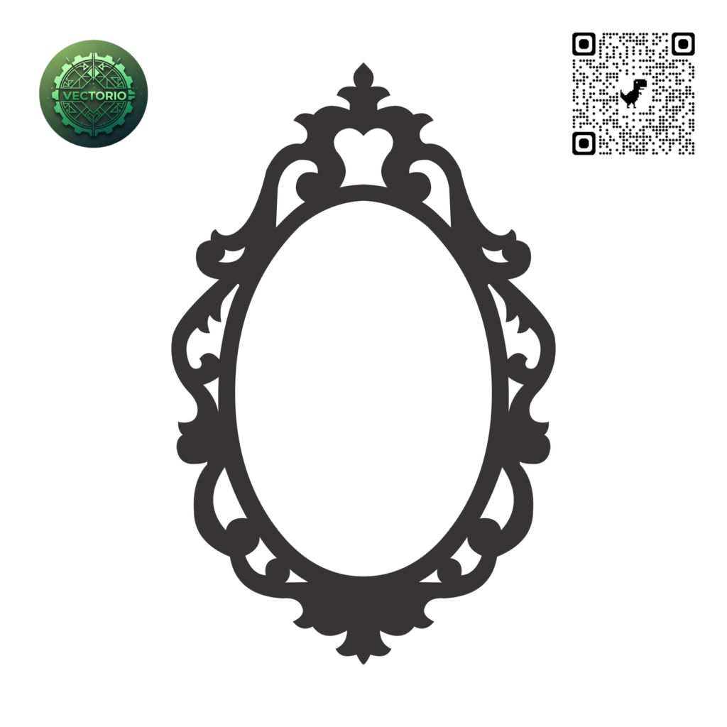 DECORATIVE OVAL FRAME 51 vector design for laser cutting and engraving