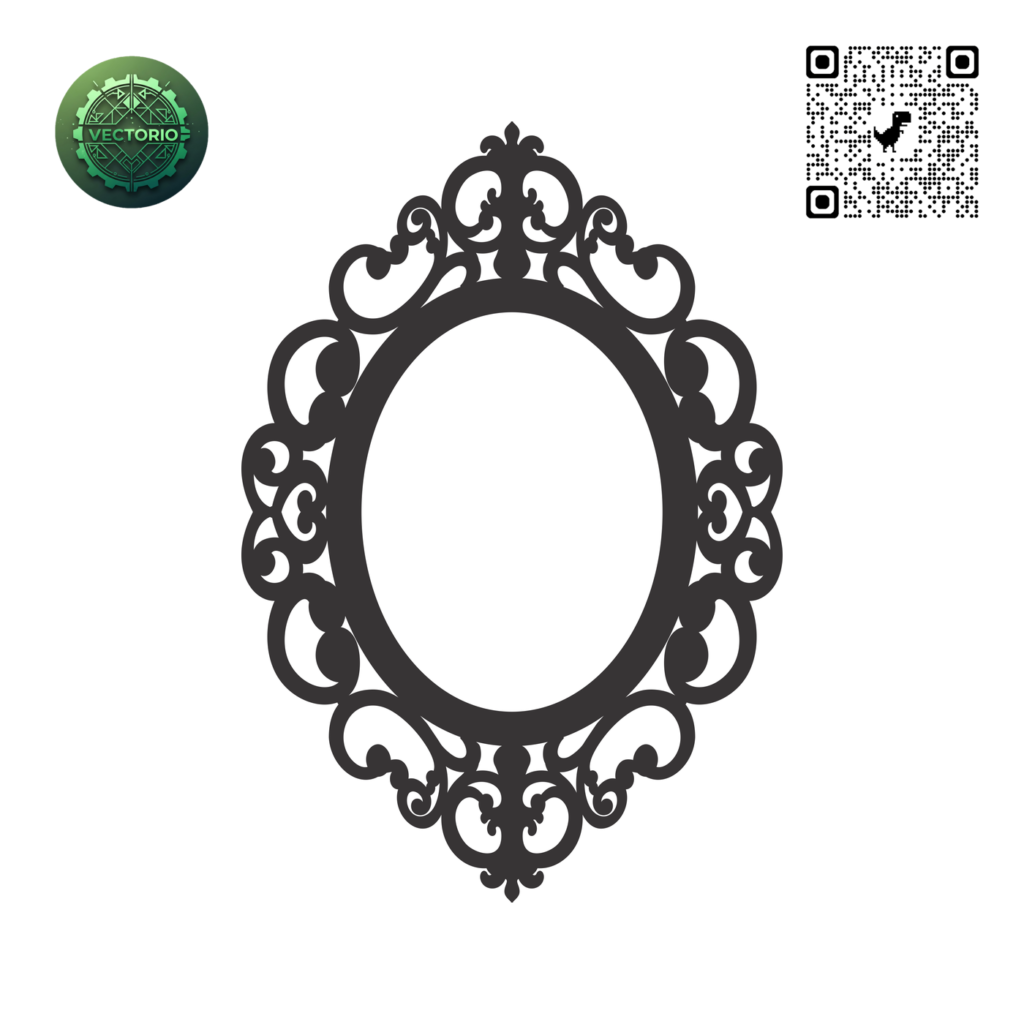 DECORATIVE OVAL FRAME 62 vector design for laser cutting and engraving
