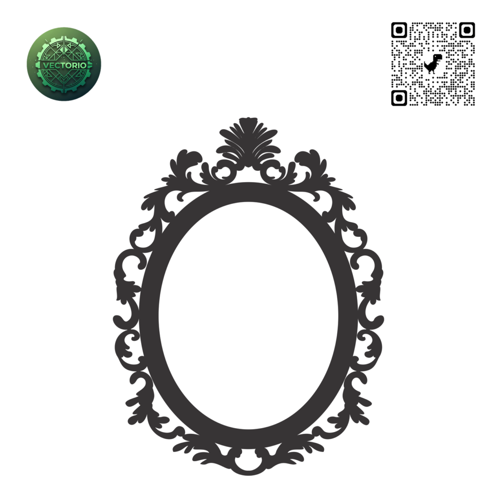 DECORATIVE OVAL FRAME 65 vector design for laser cutting and engraving