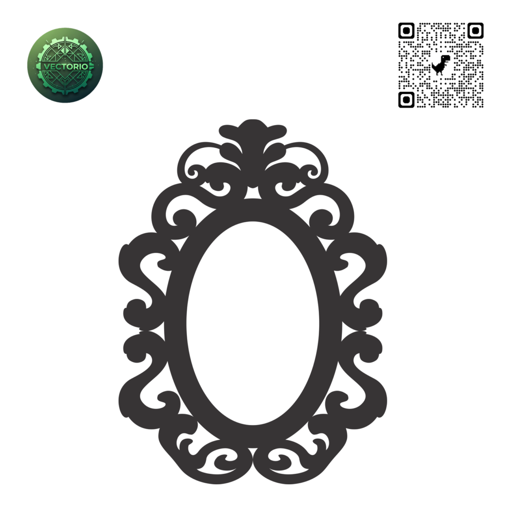 DECORATIVE OVAL FRAME 66 vector design for laser cutting and engraving