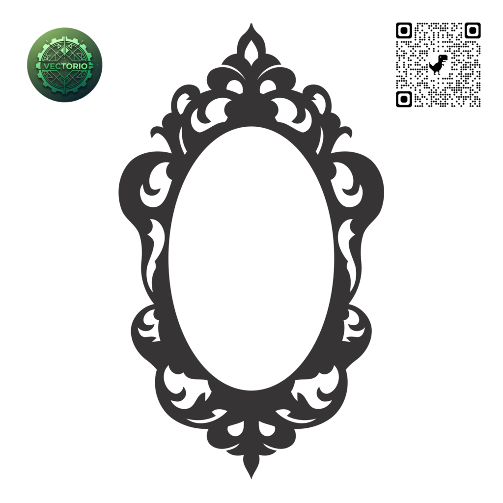 DECORATIVE OVAL FRAME 67 vector design for laser cutting and engraving