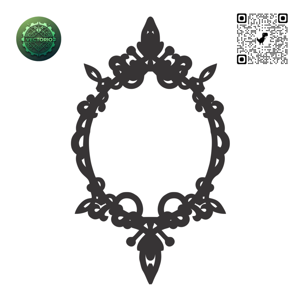 DECORATIVE OVAL FRAME 7 vector design for laser cutting and engraving