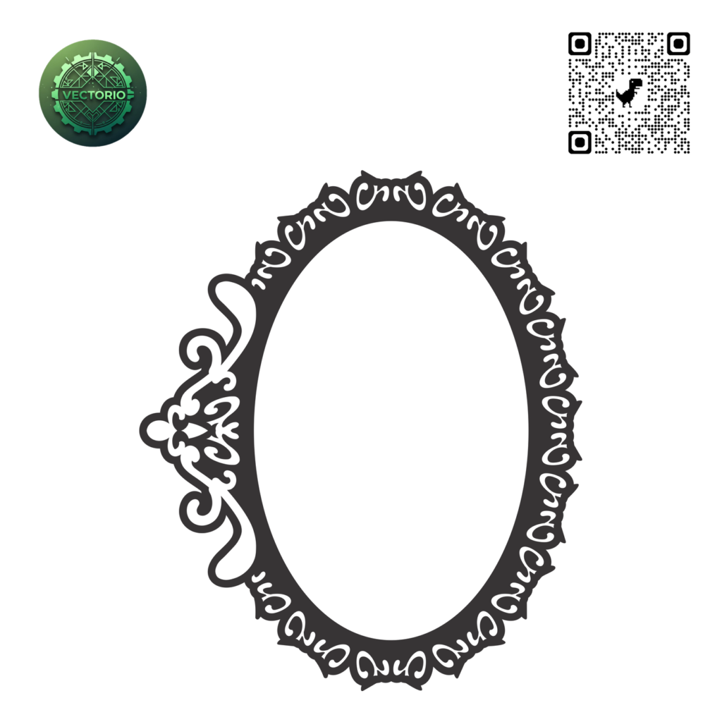 DECORATIVE OVAL FRAME 71 vector design for laser cutting and engraving