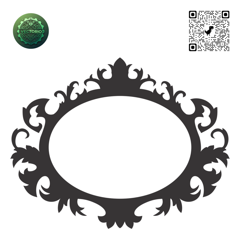 DECORATIVE OVAL FRAME 77 vector design for laser cutting and engraving