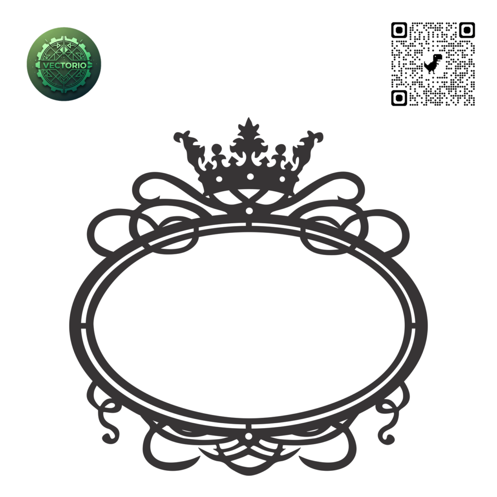 DECORATIVE OVAL FRAME 81 vector design for laser cutting and engraving