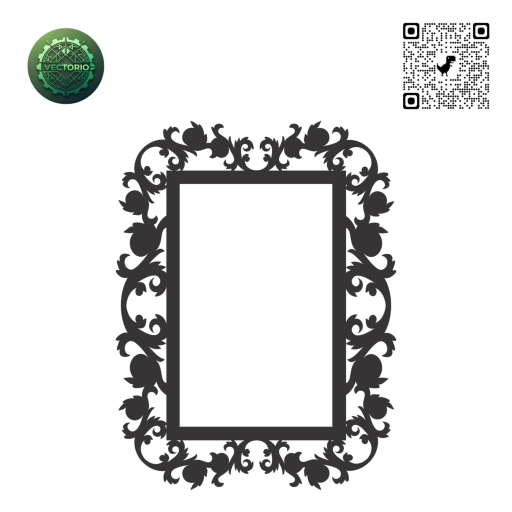 DECORATIVE RECTANGULAR FRAME 10 vector design for laser cutting and engraving