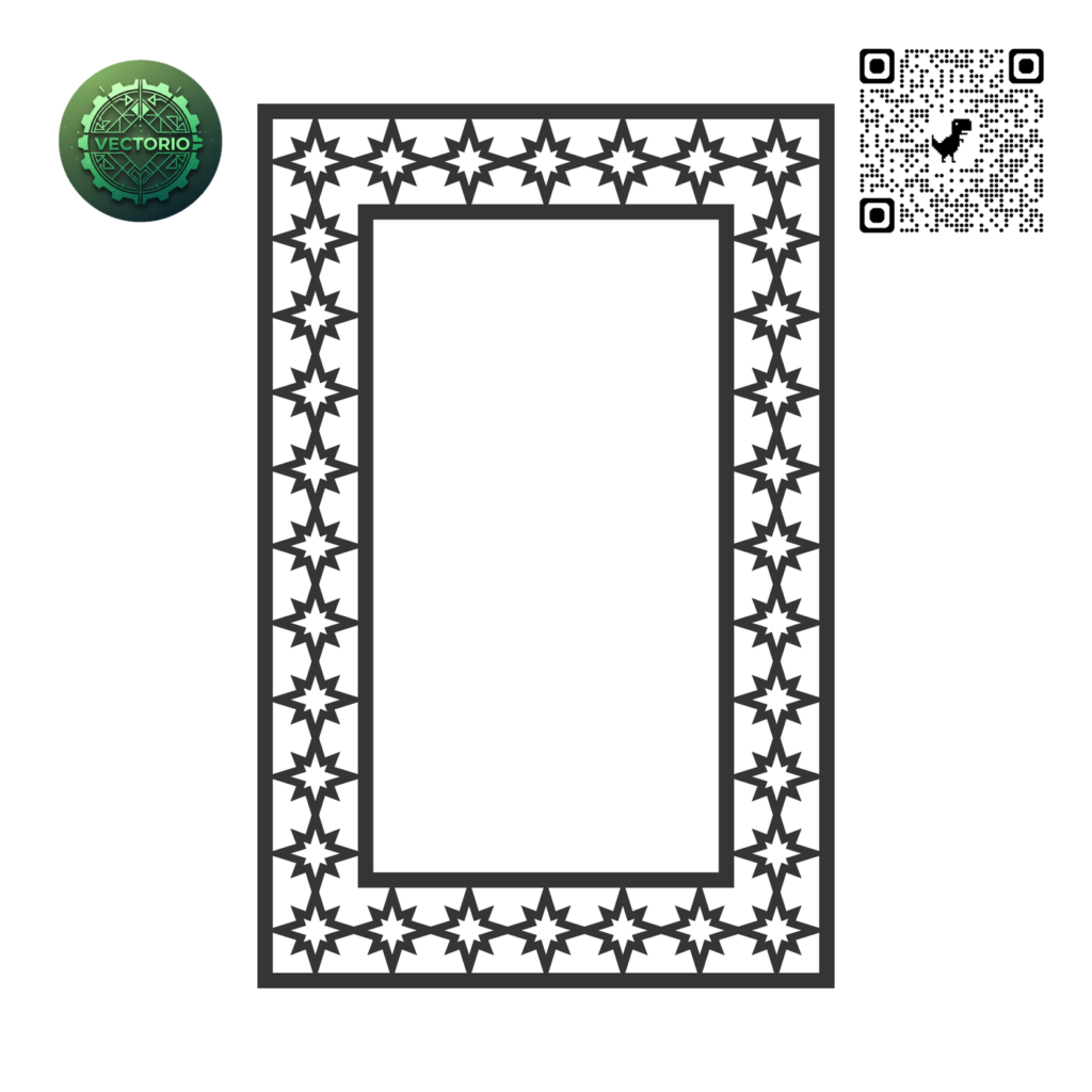 DECORATIVE RECTANGULAR FRAME 103 vector design for laser cutting and engraving