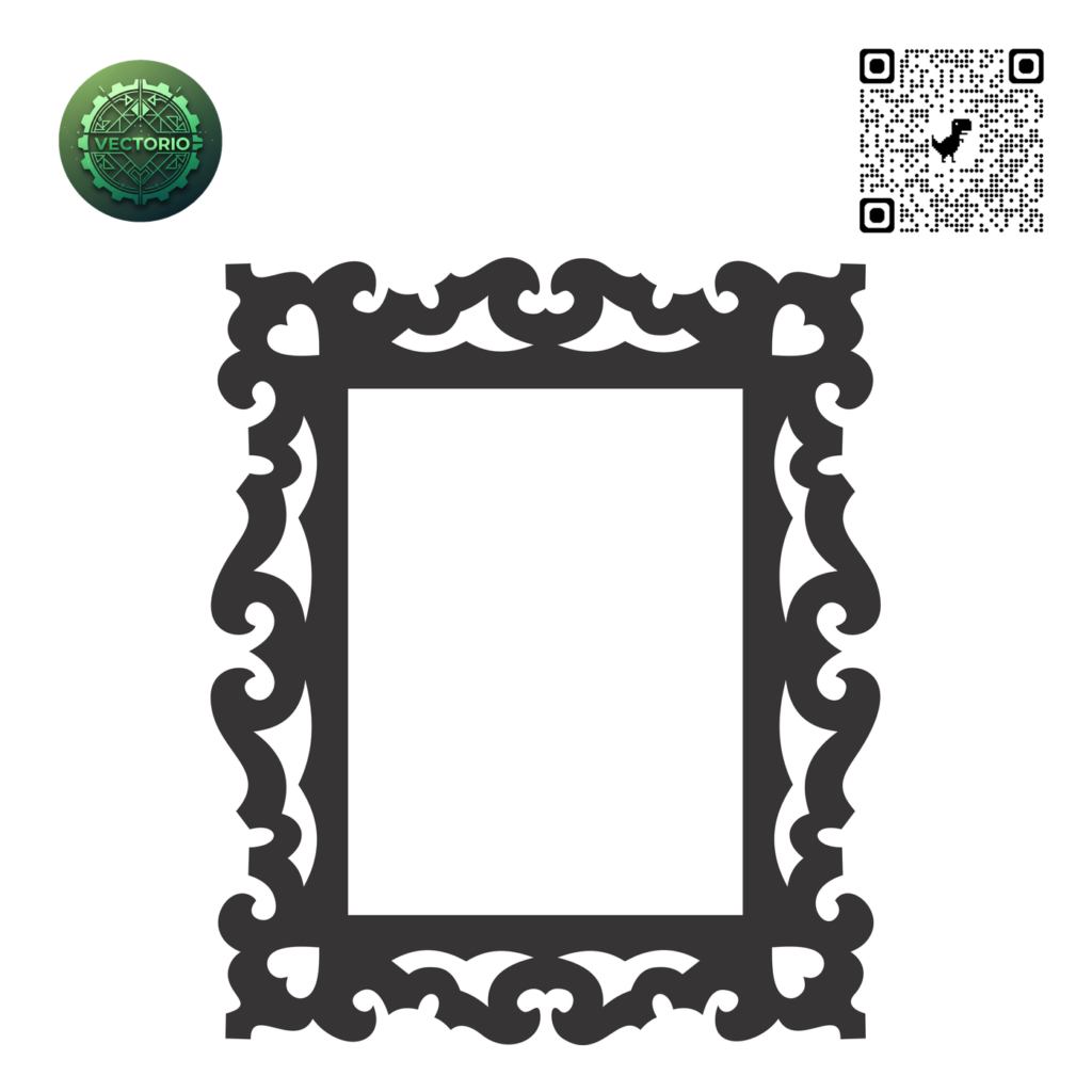 DECORATIVE RECTANGULAR FRAME 12 vector design for laser cutting and engraving