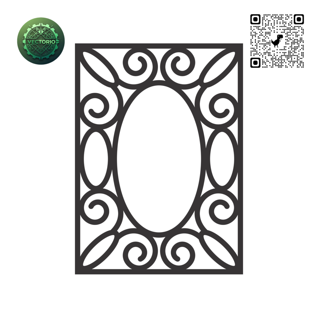 DECORATIVE RECTANGULAR FRAME 16 vector design for laser cutting and engraving