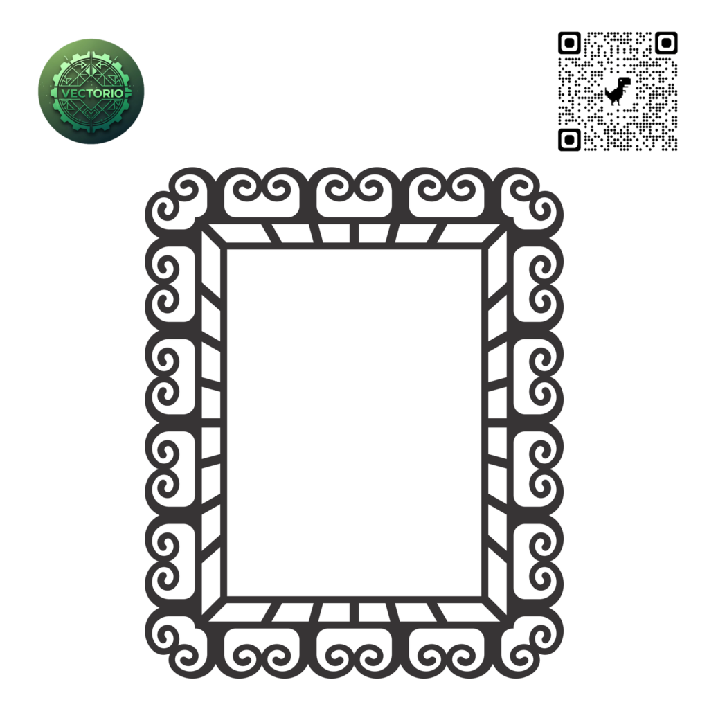 DECORATIVE RECTANGULAR FRAME 21 vector design for laser cutting and engraving