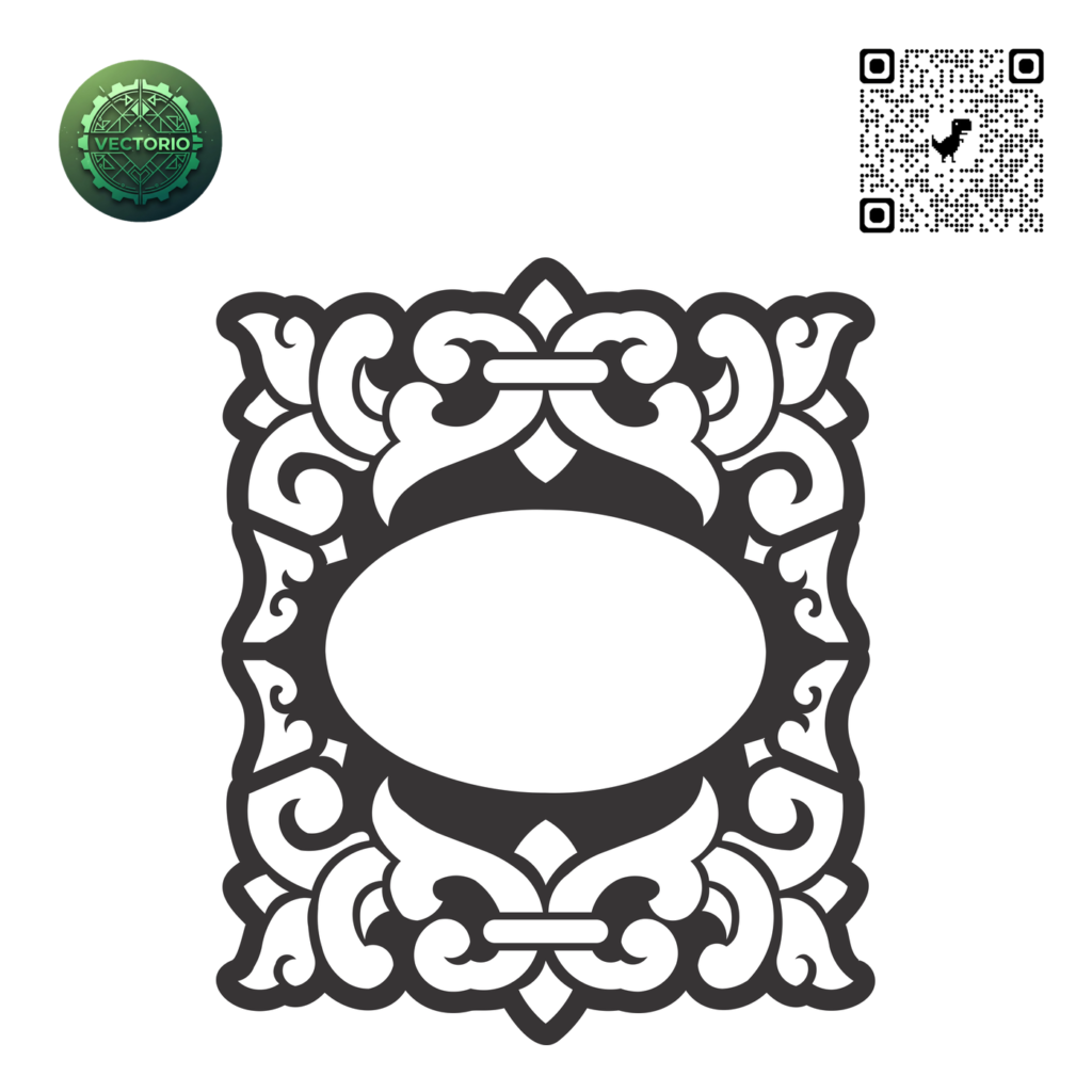 DECORATIVE RECTANGULAR FRAME 38 vector design for laser cutting and engraving