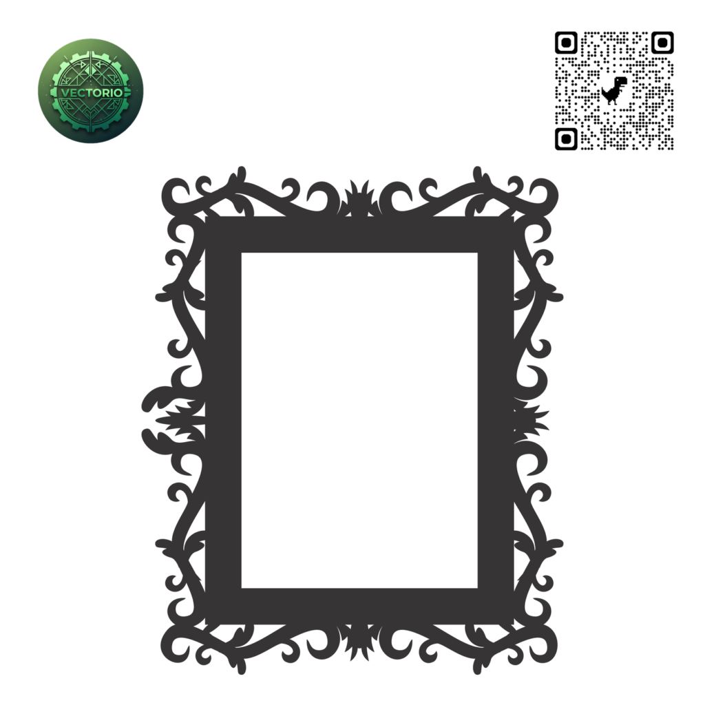 DECORATIVE RECTANGULAR FRAME 39 vector design for laser cutting and engraving