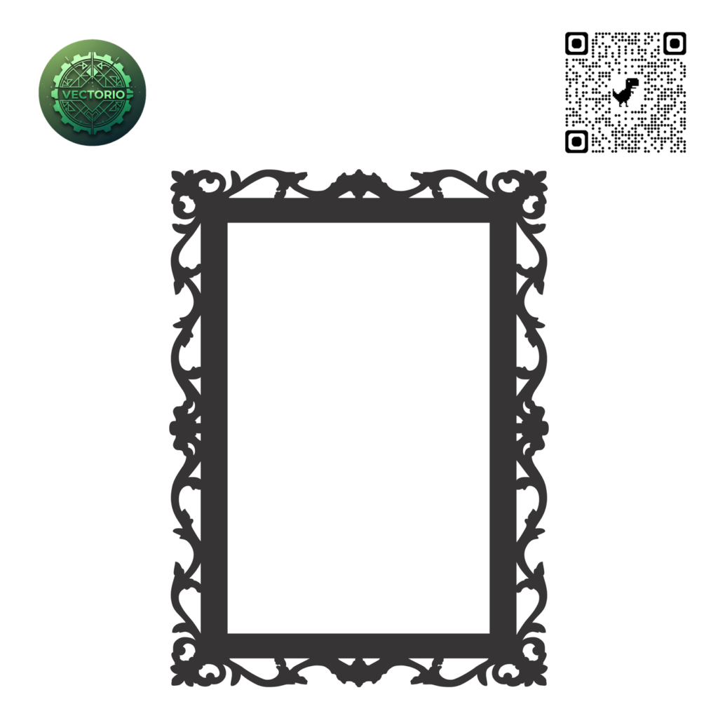 DECORATIVE RECTANGULAR FRAME 42 vector design for laser cutting and engraving
