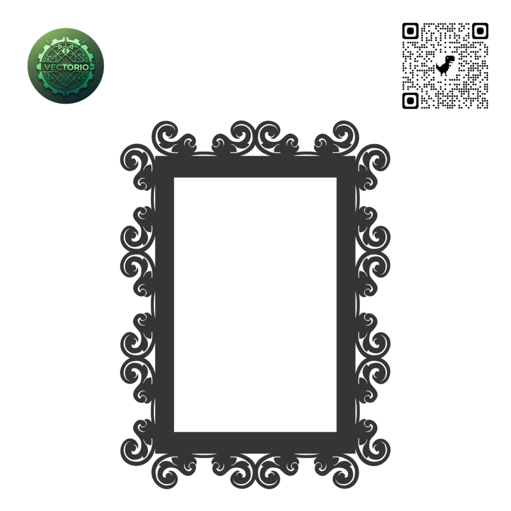 DECORATIVE RECTANGULAR FRAME 43 vector design for laser cutting and engraving