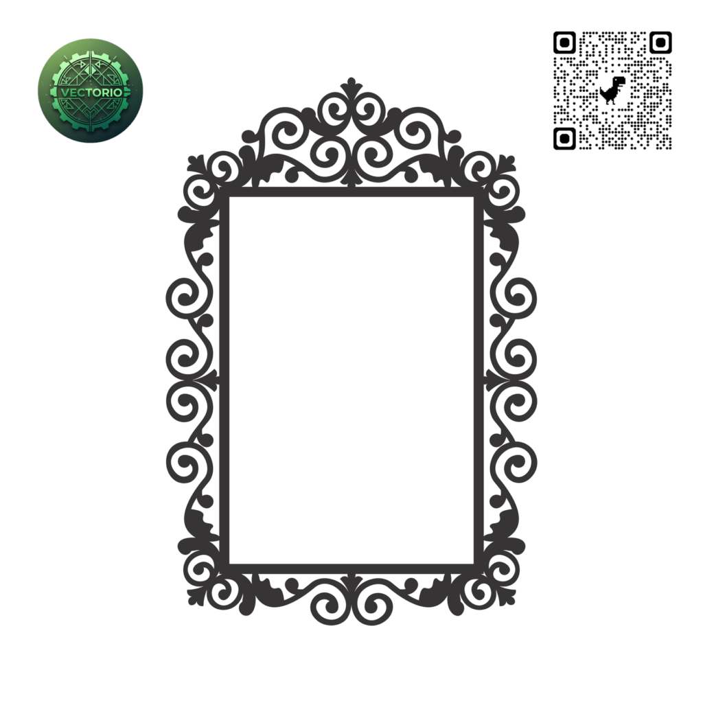 DECORATIVE RECTANGULAR FRAME 51 vector design for laser cutting and engraving