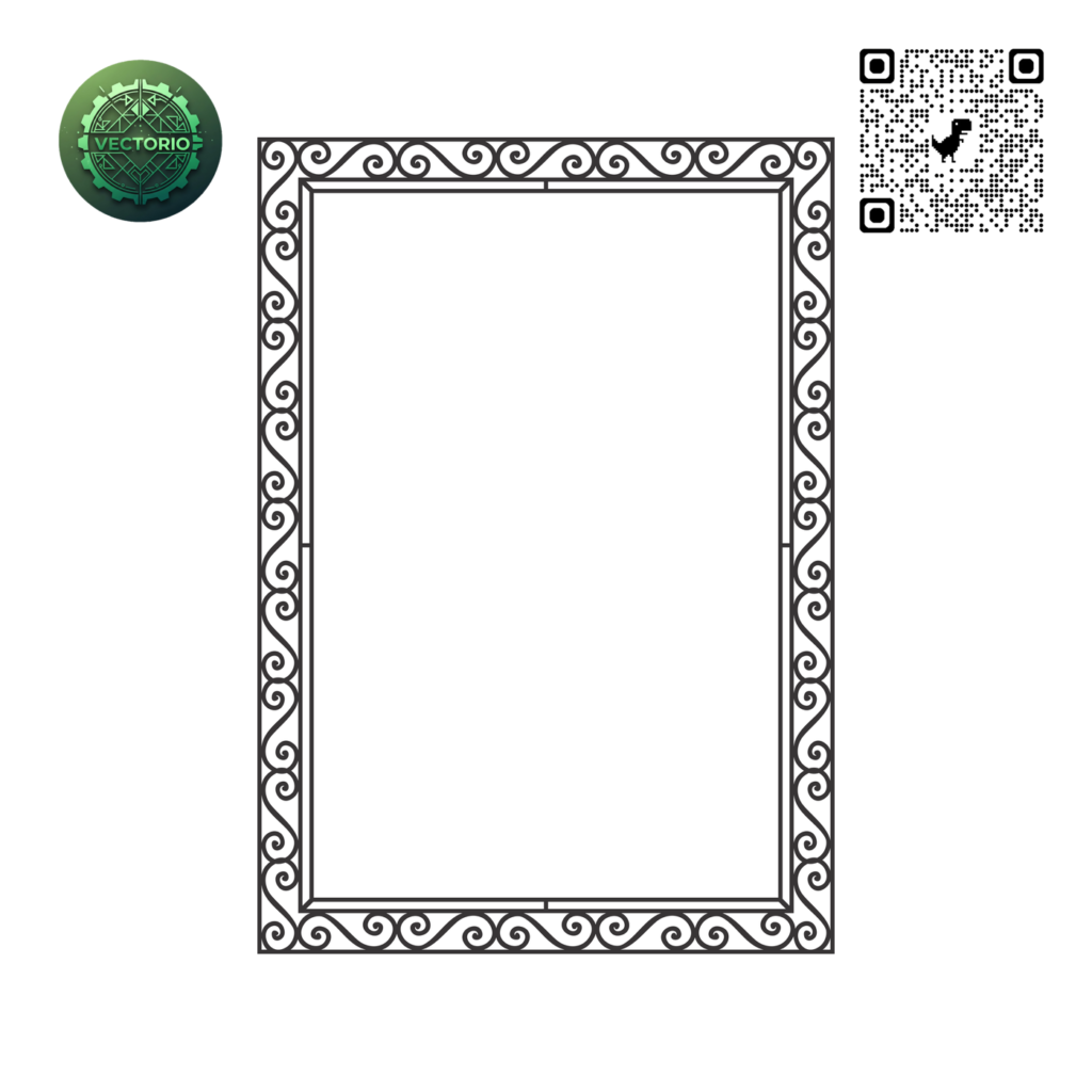 DECORATIVE RECTANGULAR FRAME 54 vector design for laser cutting and engraving