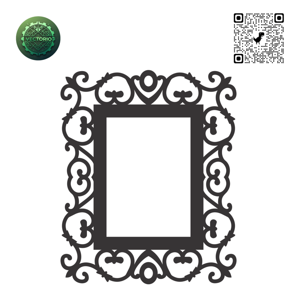DECORATIVE RECTANGULAR FRAME 57 vector design for laser cutting and engraving