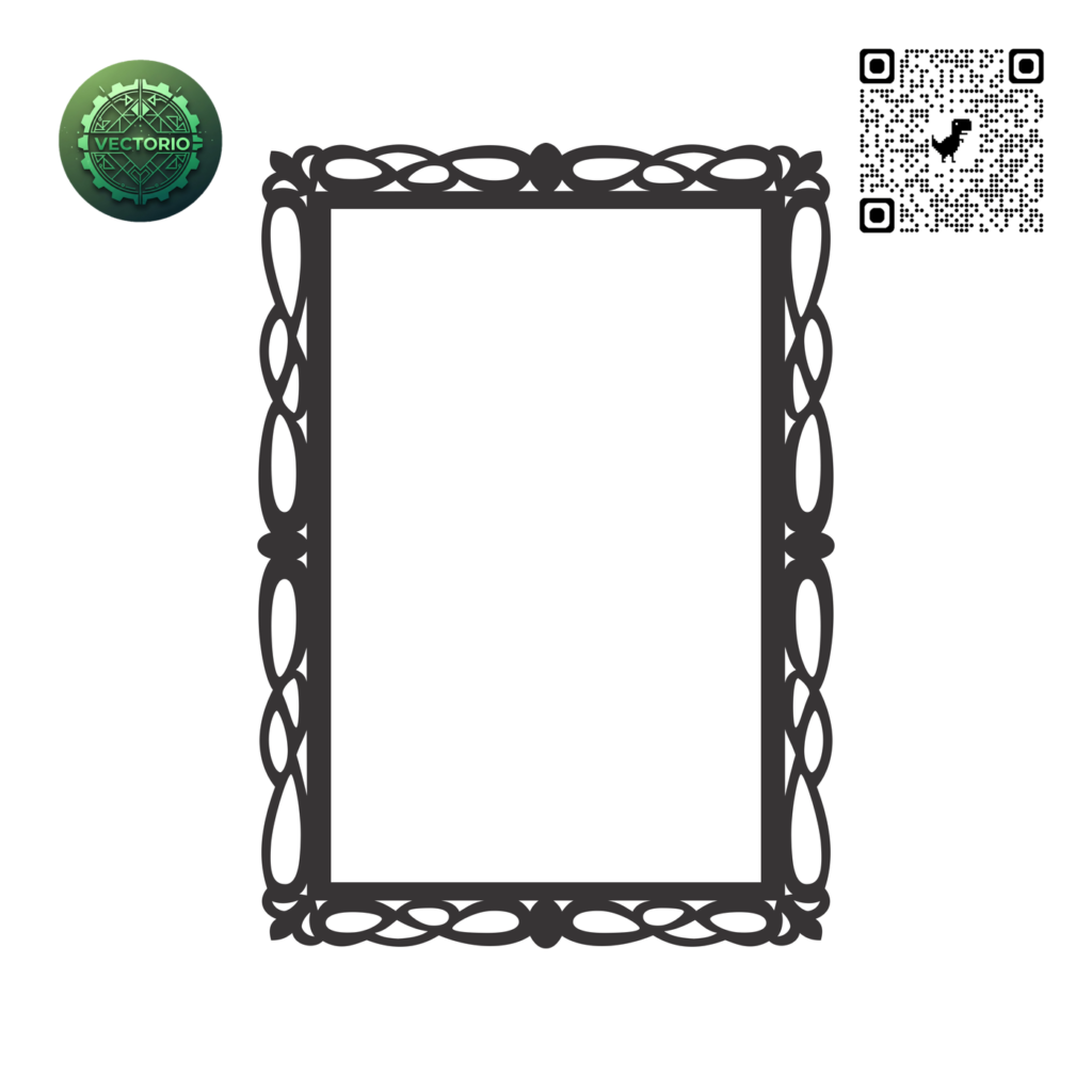 DECORATIVE RECTANGULAR FRAME 58 vector design for laser cutting and engraving