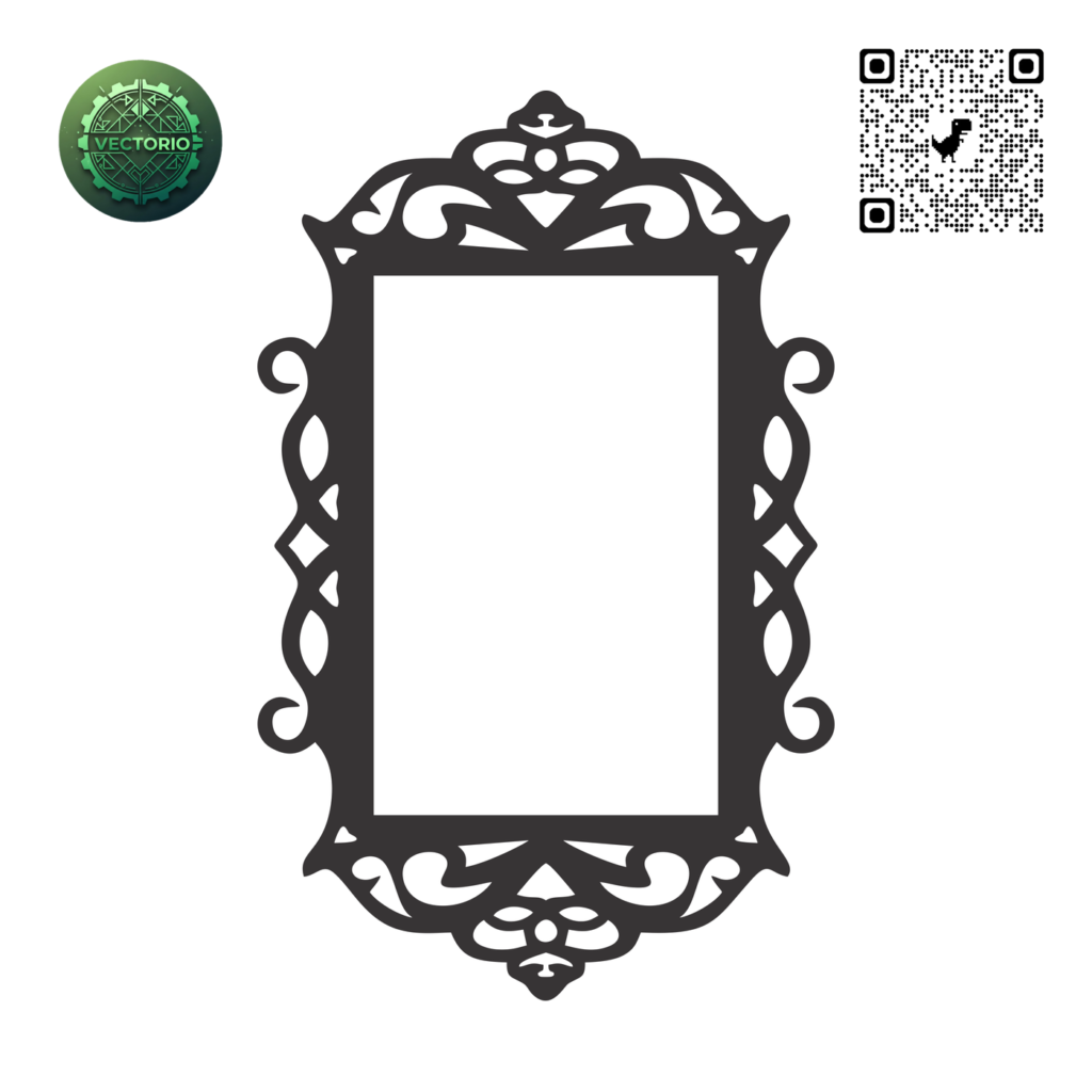 DECORATIVE RECTANGULAR FRAME 60 vector design for laser cutting and engraving