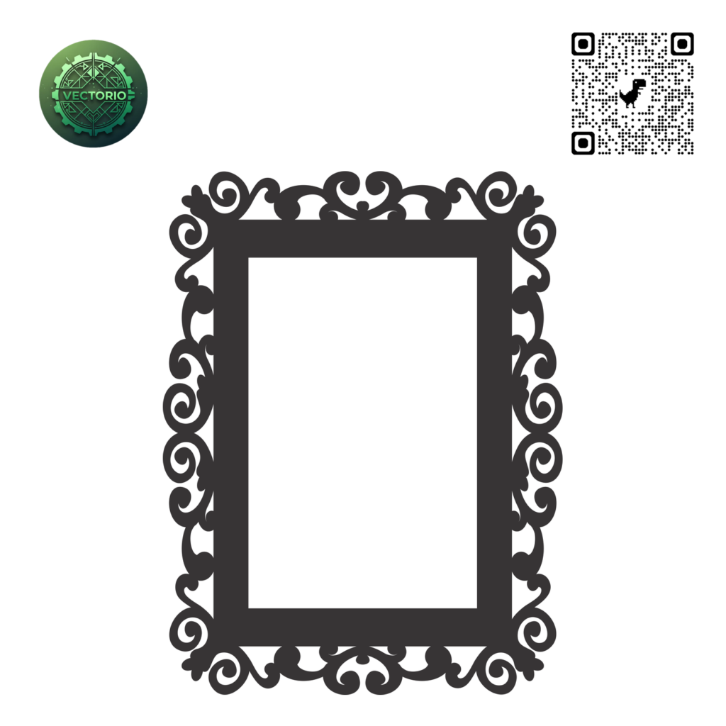 DECORATIVE RECTANGULAR FRAME 63 vector design for laser cutting and engraving