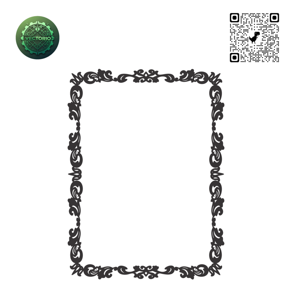 DECORATIVE RECTANGULAR FRAME 70 vector design for laser cutting and engraving