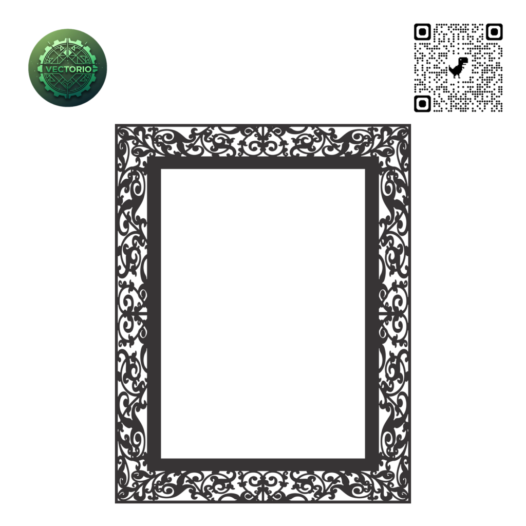 DECORATIVE RECTANGULAR FRAME 72 vector design for laser cutting and engraving