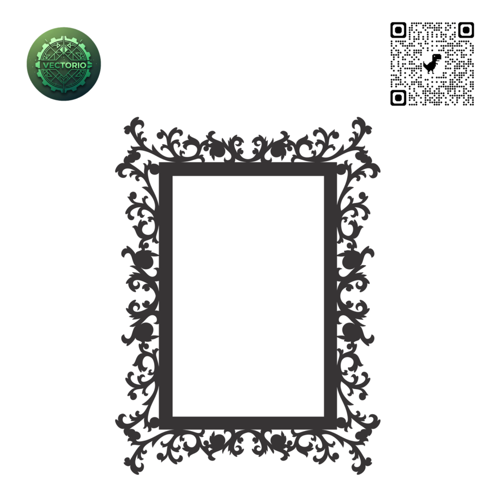 DECORATIVE RECTANGULAR FRAME 73 vector design for laser cutting and engraving