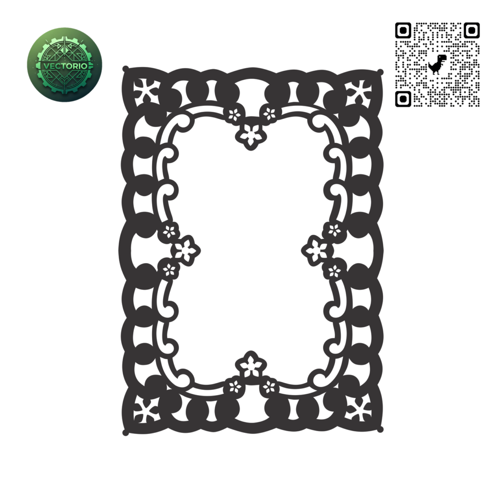 DECORATIVE RECTANGULAR FRAME 77 vector design for laser cutting and engraving
