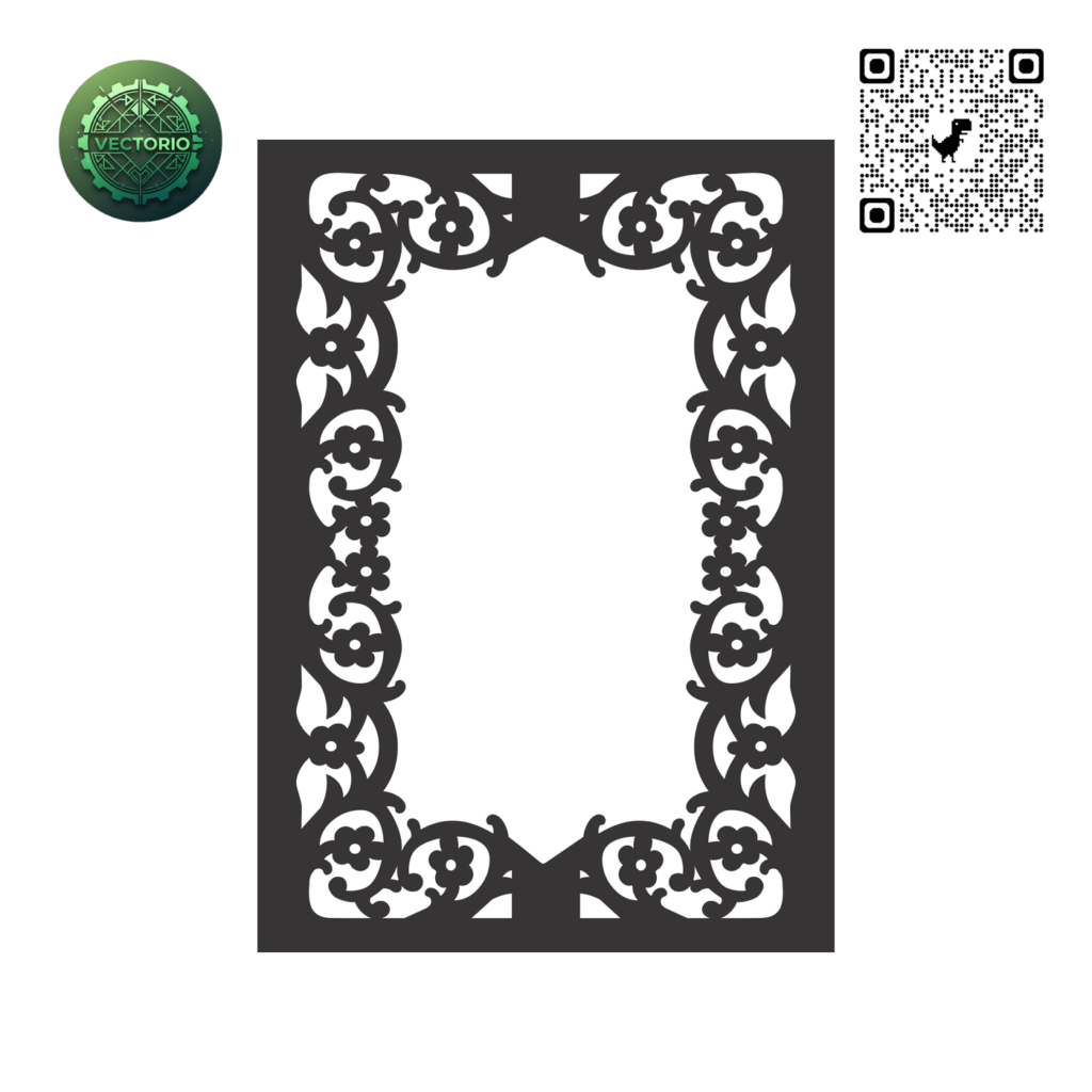 DECORATIVE RECTANGULAR FRAME 79 vector design for laser cutting and engraving
