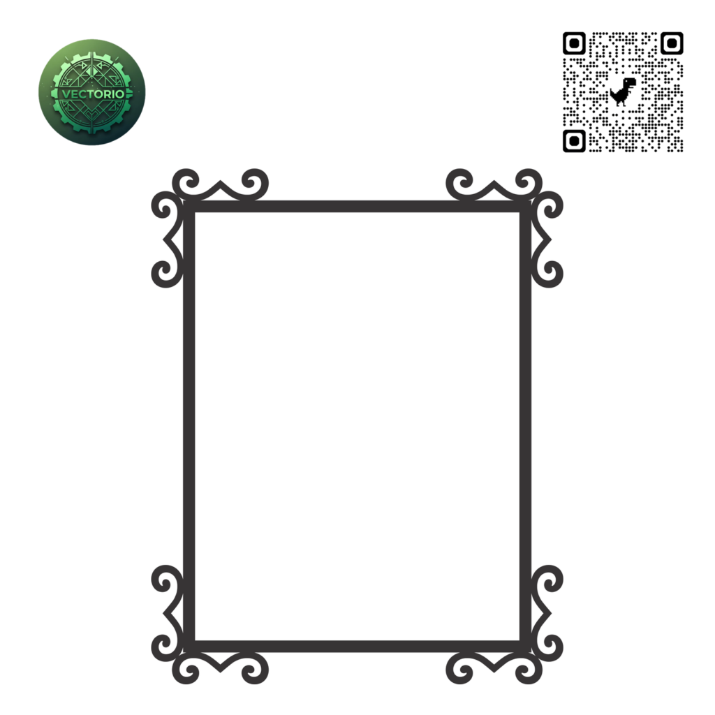 DECORATIVE RECTANGULAR FRAME 82 vector design for laser cutting and engraving