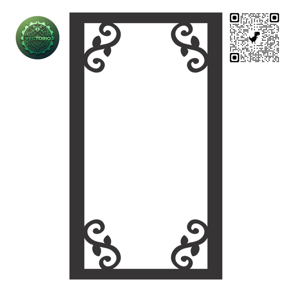 DECORATIVE RECTANGULAR FRAME 83 vector design for laser cutting and engraving