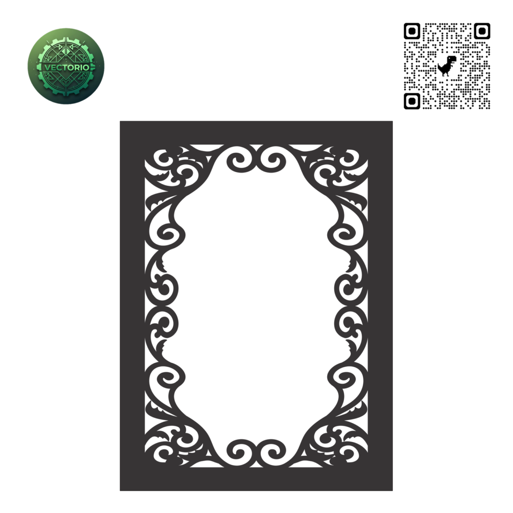 DECORATIVE RECTANGULAR FRAME 85 vector design for laser cutting and engraving