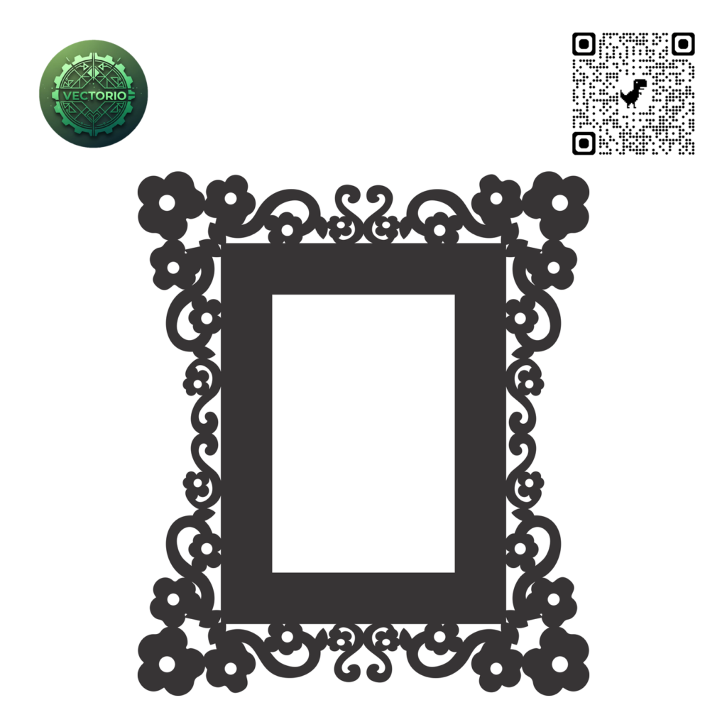 DECORATIVE RECTANGULAR FRAME 86 vector design for laser cutting and engraving