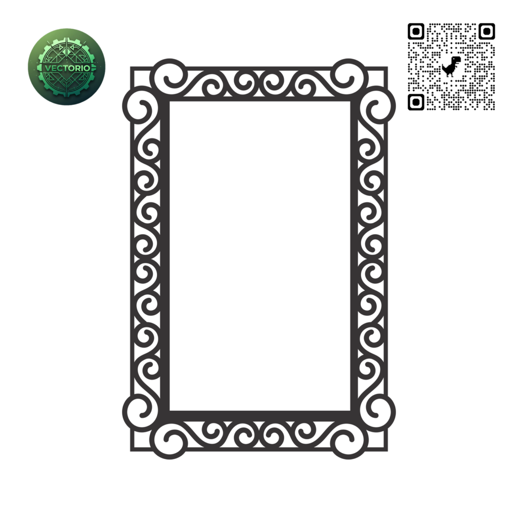DECORATIVE RECTANGULAR FRAME 88 vector design for laser cutting and engraving