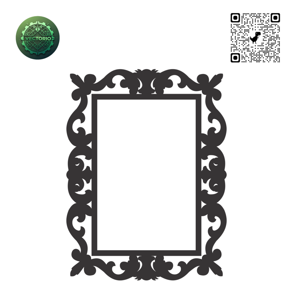 DECORATIVE RECTANGULAR FRAME 9 vector design for laser cutting and engraving