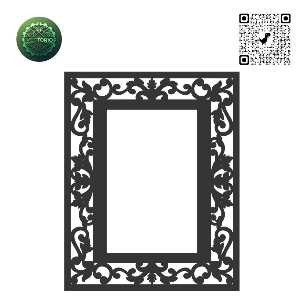 DECORATIVE RECTANGULAR FRAME 90 vector design for laser cutting and engraving
