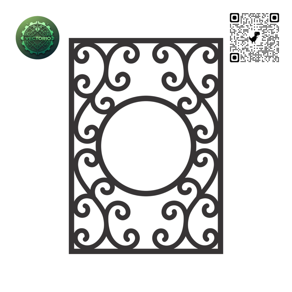 DECORATIVE RECTANGULAR FRAME 93 vector design for laser cutting and engraving