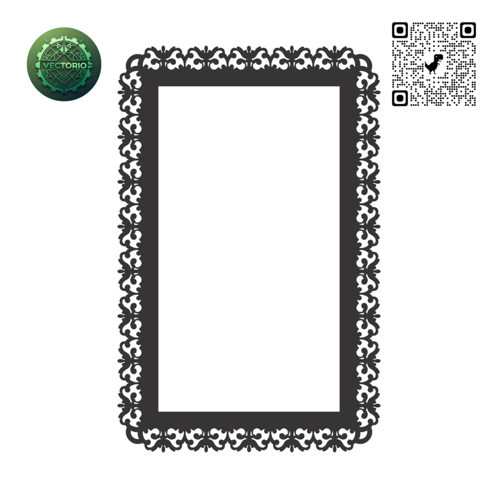 DECORATIVE RECTANGULAR FRAME 96 vector design for laser cutting and engraving