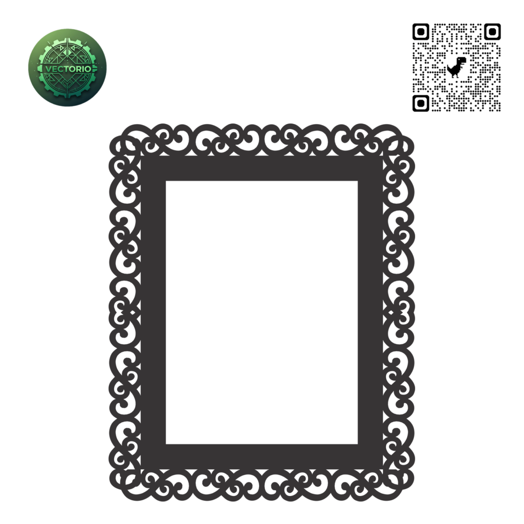 DECORATIVE RECTANGULAR FRAME 98 vector design for laser cutting and engraving