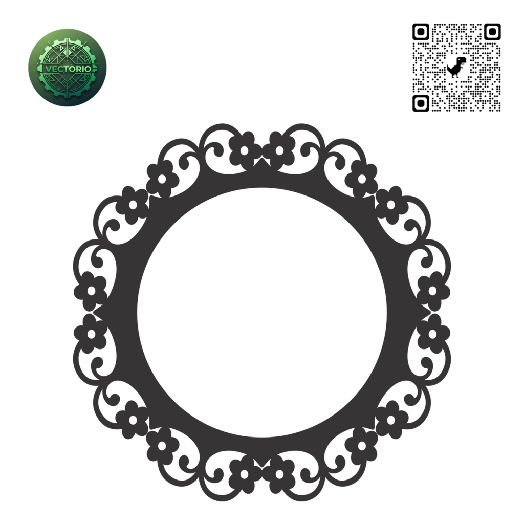 DECORATIVE ROUND FRAME 101 vector design for laser cutting and engraving