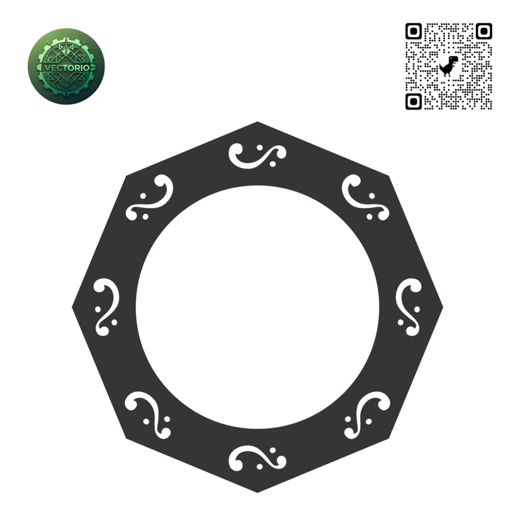 DECORATIVE ROUND FRAME 111 vector design for laser cutting and engraving