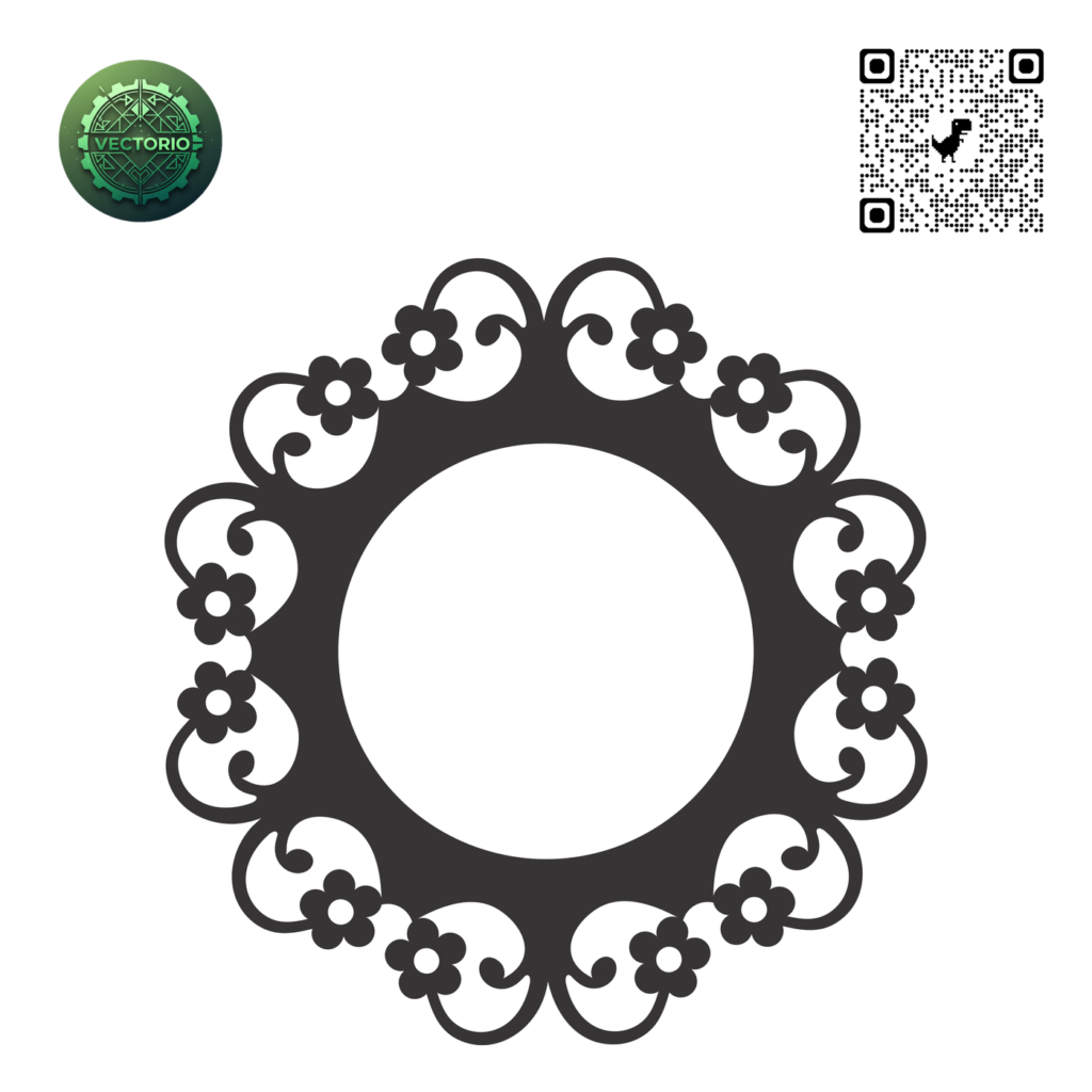 DECORATIVE ROUND FRAME 118 vector design for laser cutting and engraving