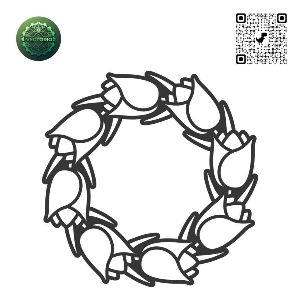 DECORATIVE ROUND FRAME 15 vector design for laser cutting and engraving