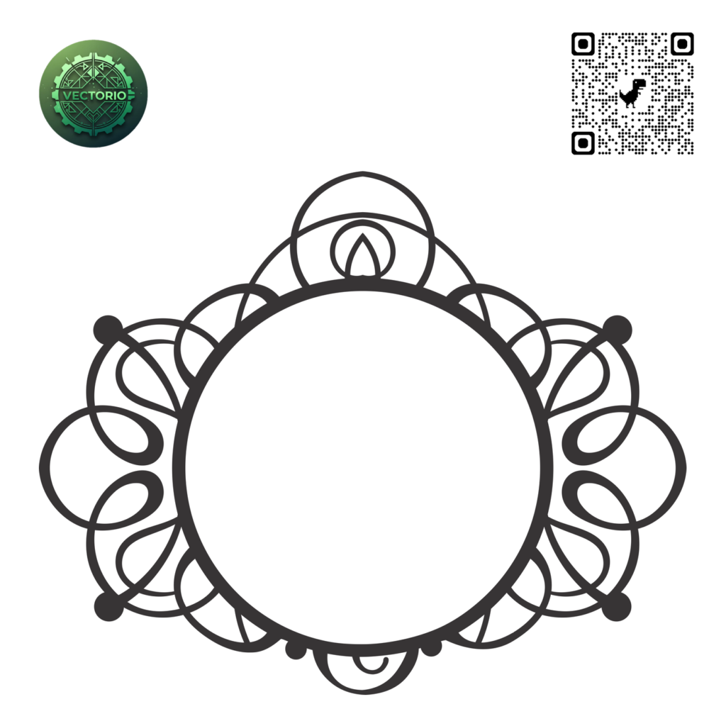 DECORATIVE ROUND FRAME 17 vector design for laser cutting and engraving