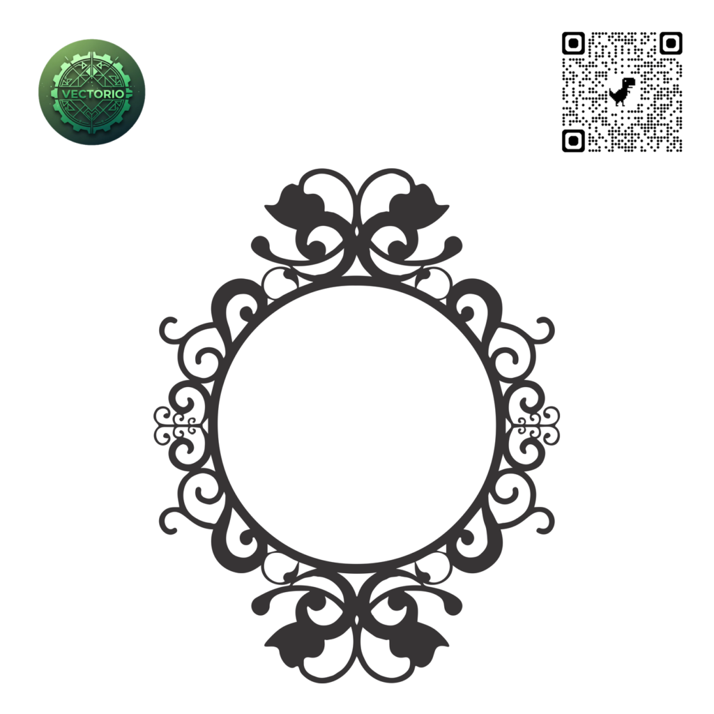 DECORATIVE ROUND FRAME 2 vector design for laser cutting and engraving
