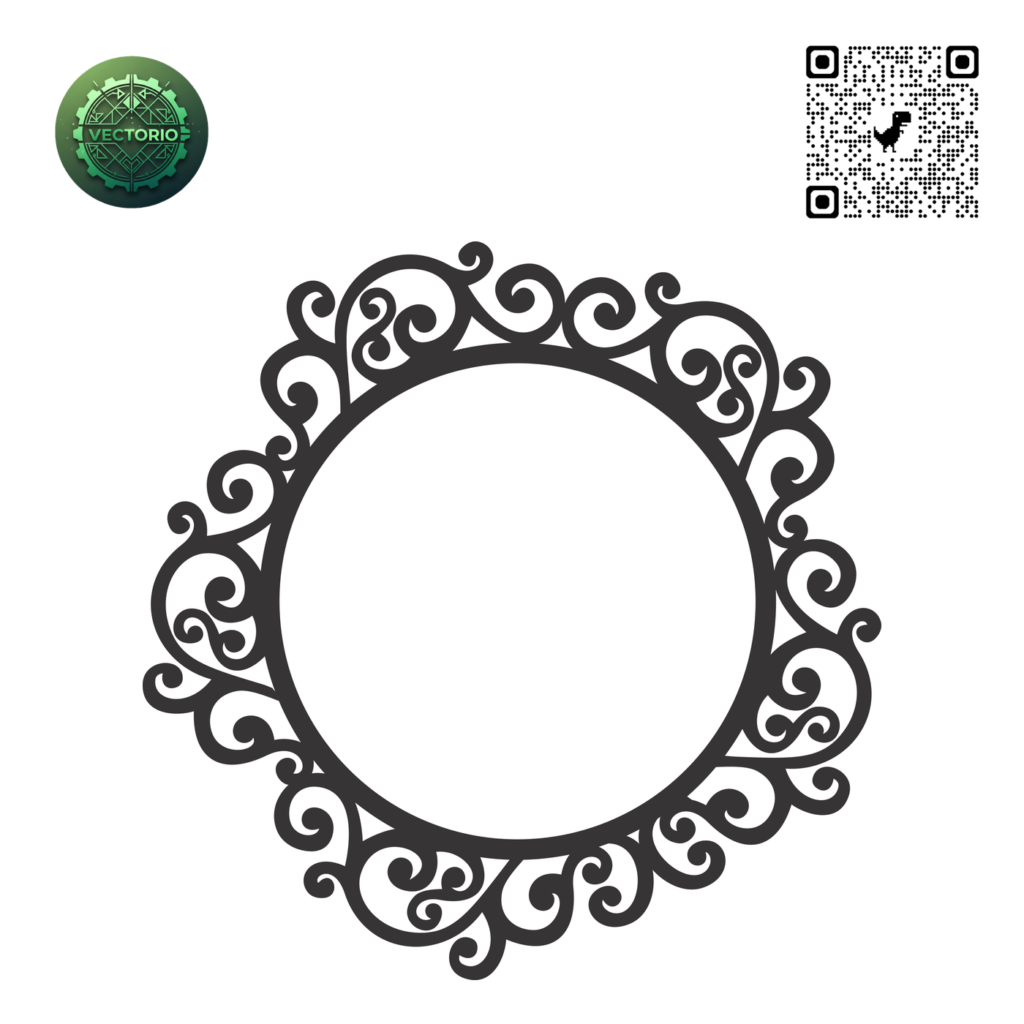 DECORATIVE ROUND FRAME 22 vector design for laser cutting and engraving